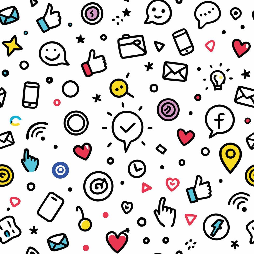 social media icons and icons set vector