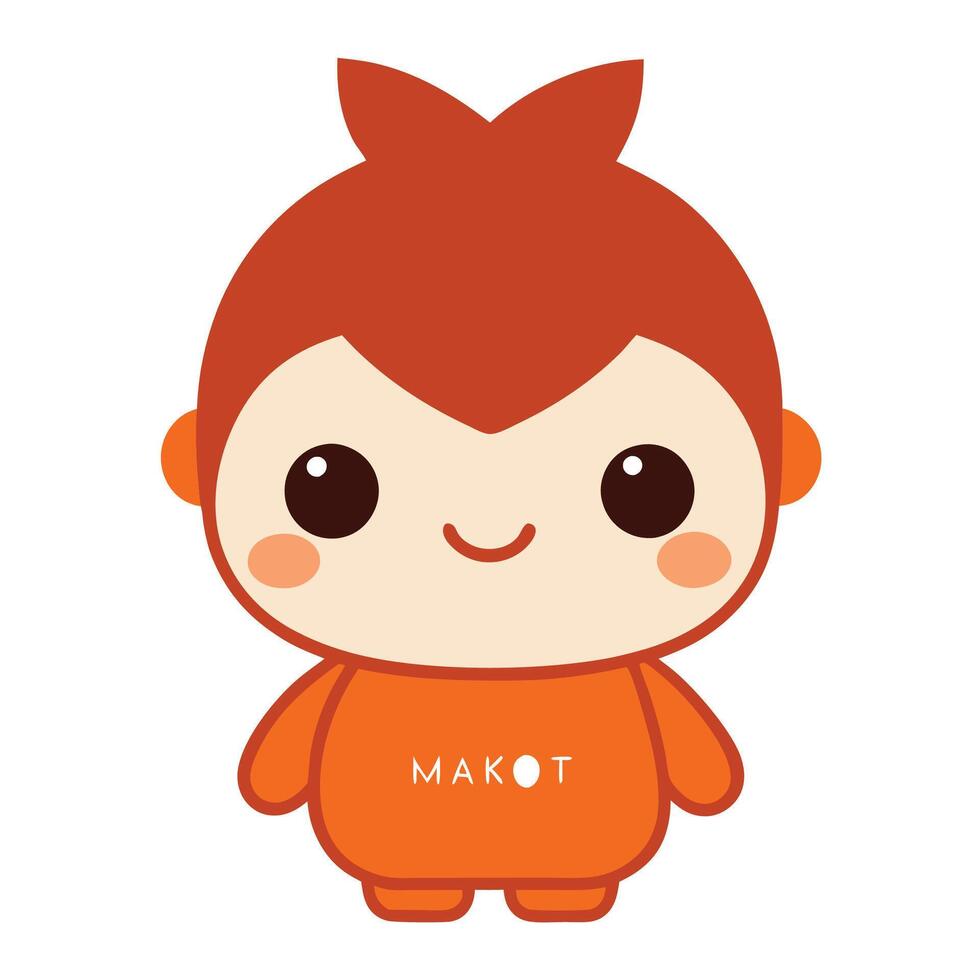 a cartoon character with the words makoto on it vector