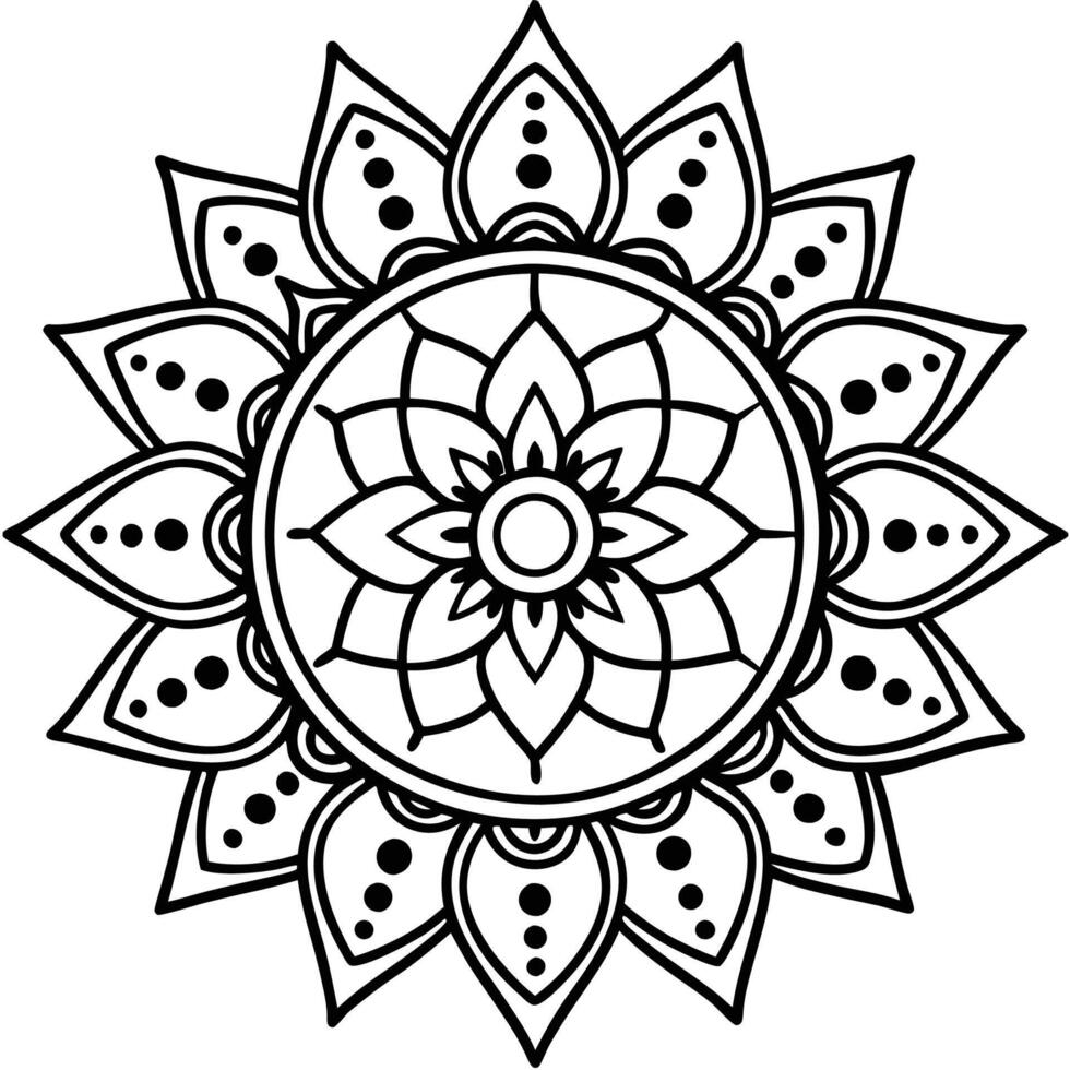 mandala coloring pages white background vector