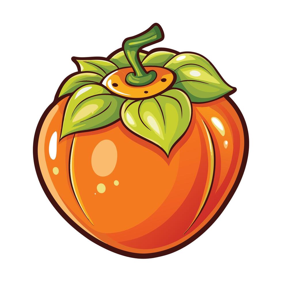 orange fruit with leaves on it vector