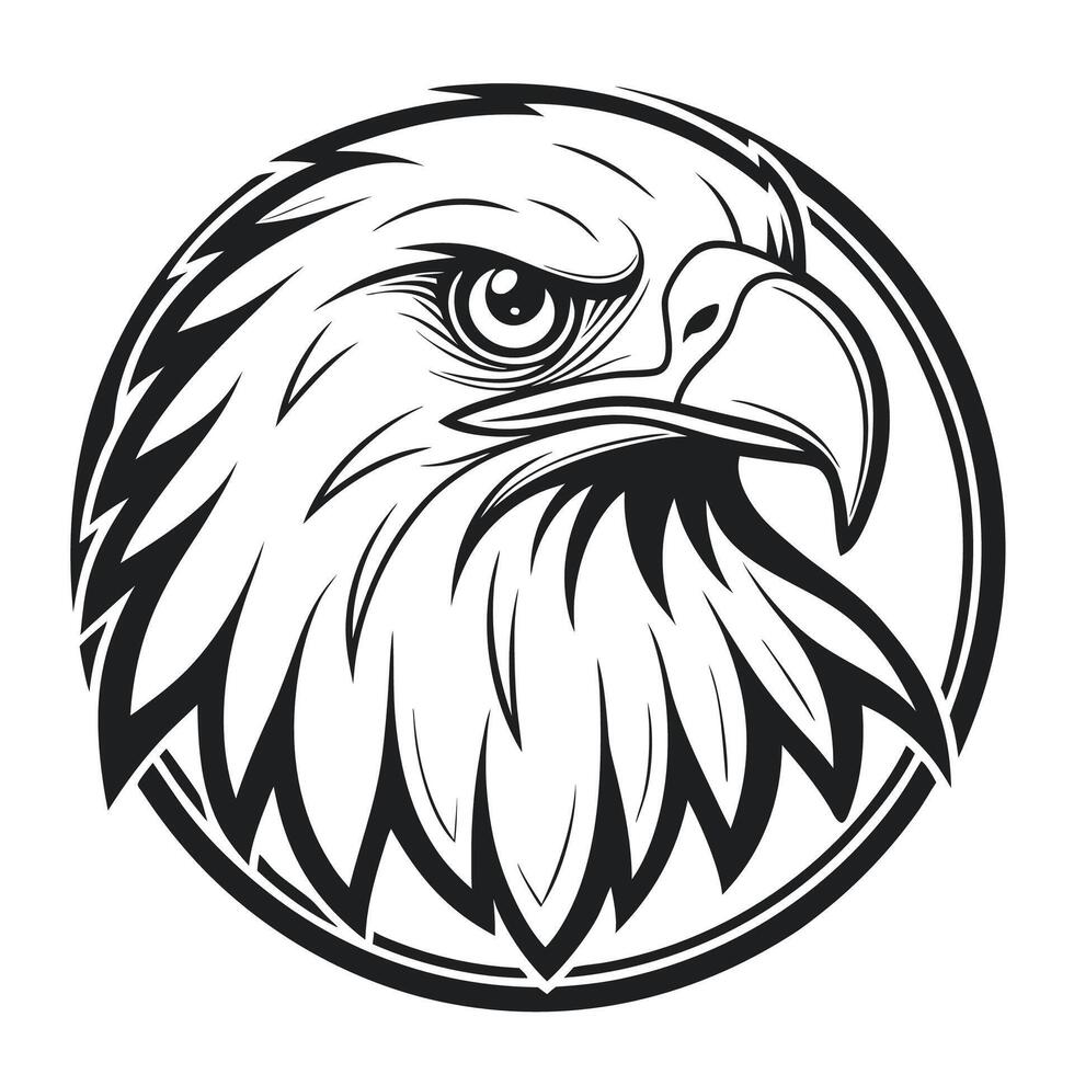 an eagle head in a circle logo vector