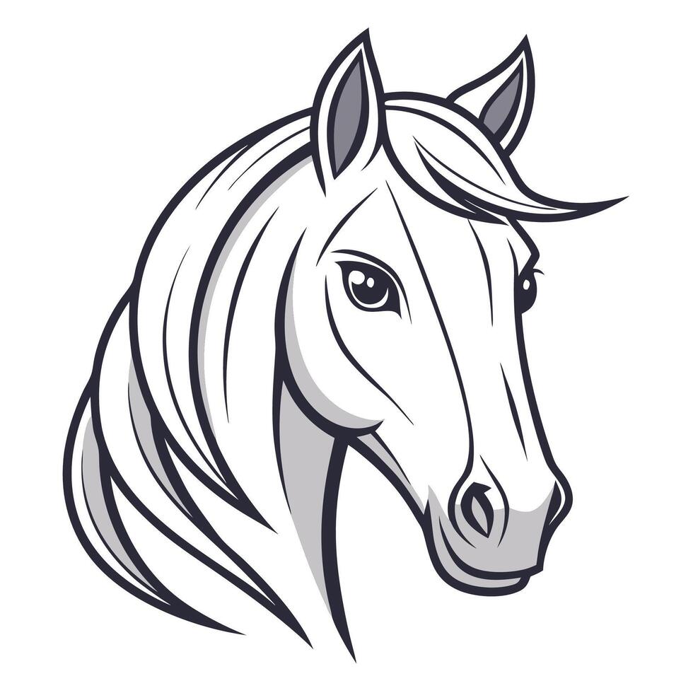 horse head white background white background vector