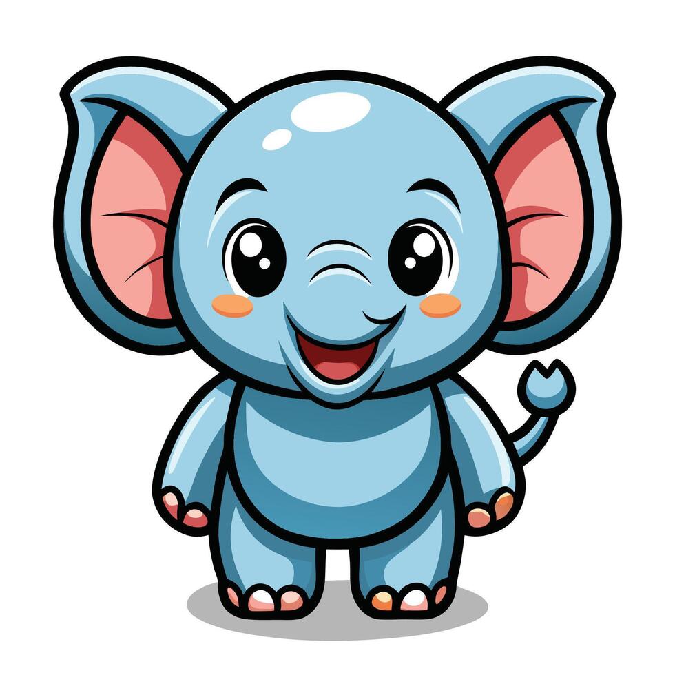 cute cartoon elephant white background vector