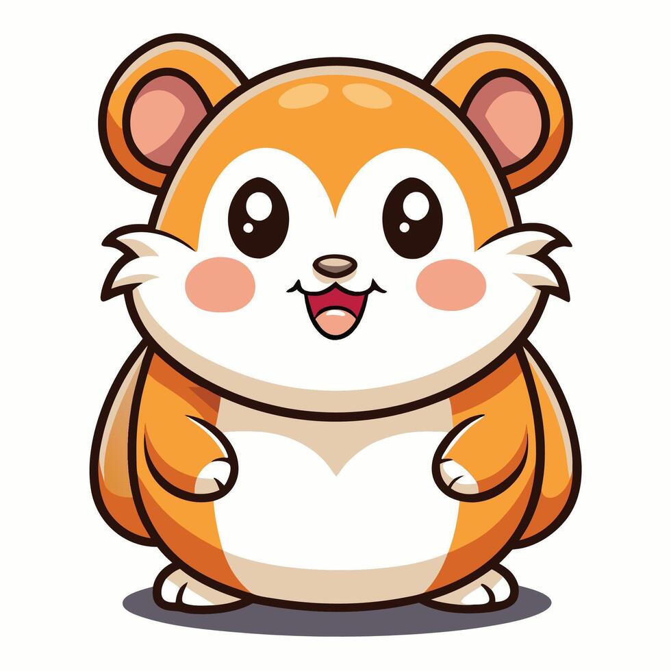 cartoon hamster with big eyes and smile vector