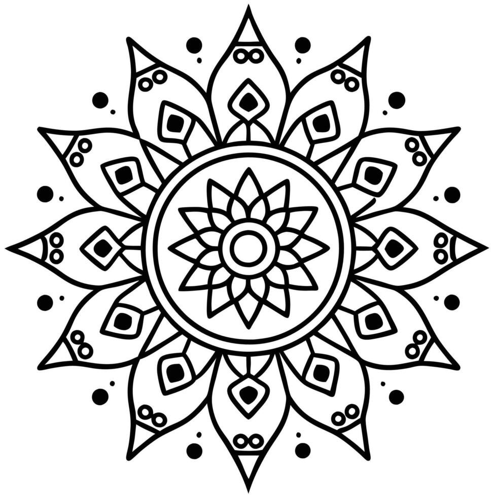 a black mandala design, white background vector