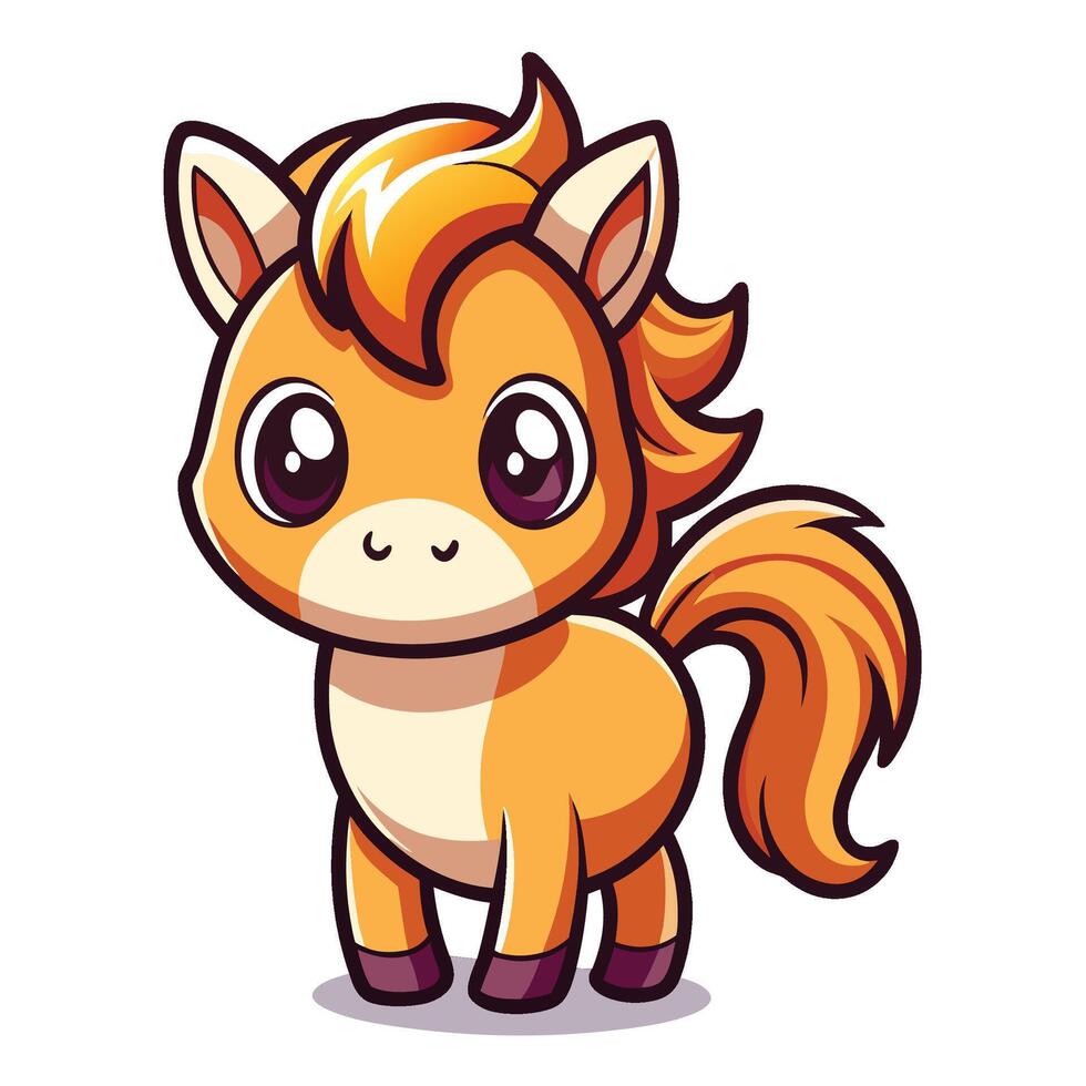 cartoon horse with big eyes and a big head vector