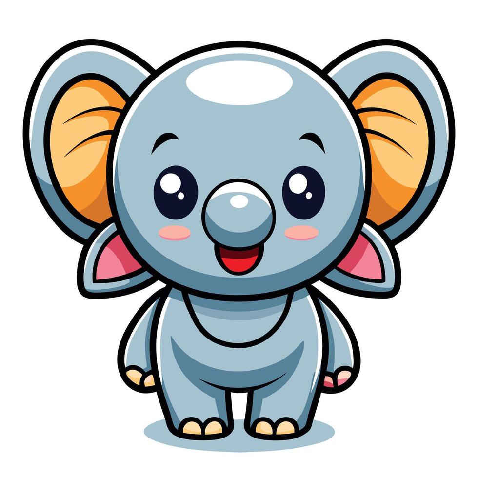 cute elephant white background, illustration vector