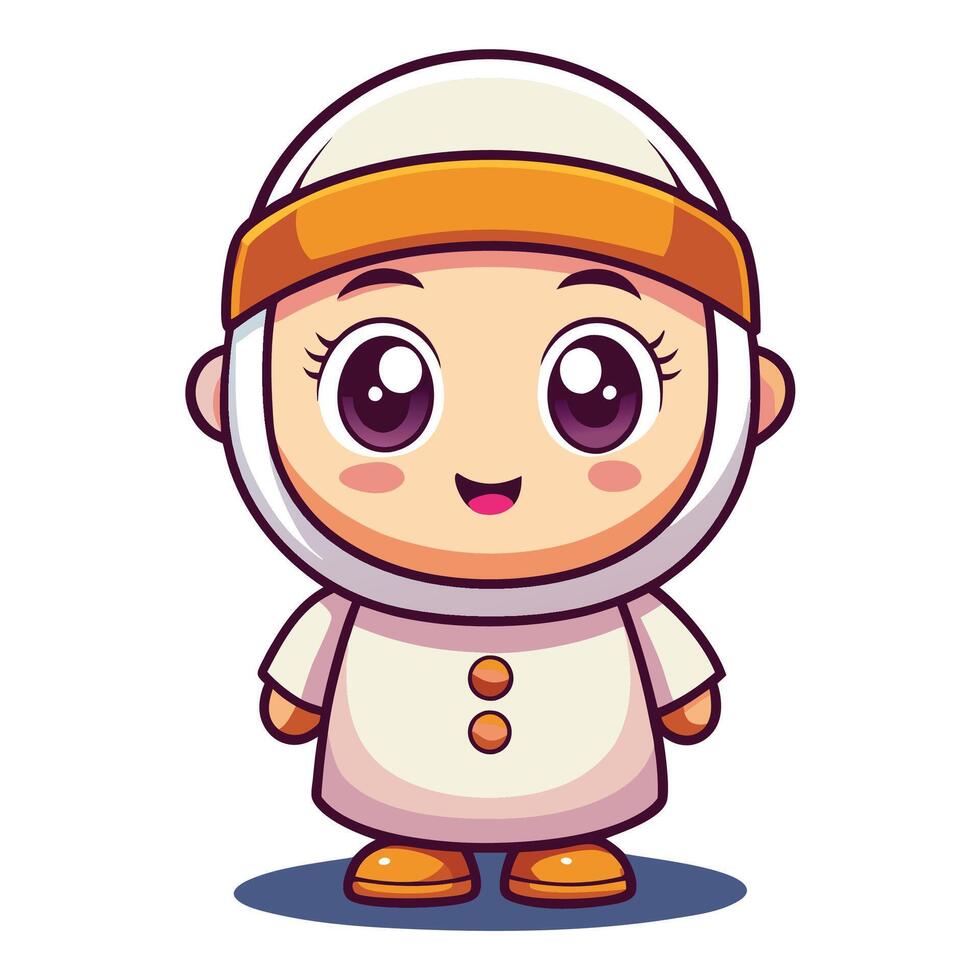 a cartoon character in a white outfit vector