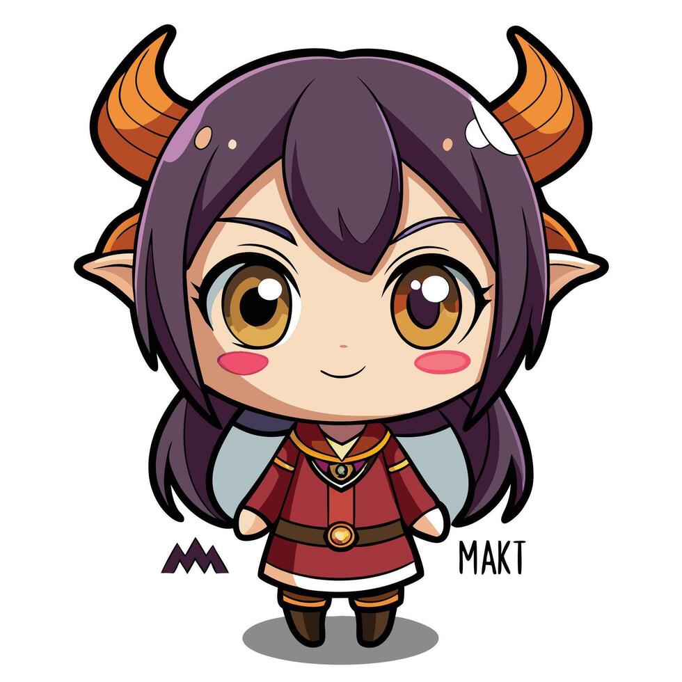 a cartoon character with horns horns vector