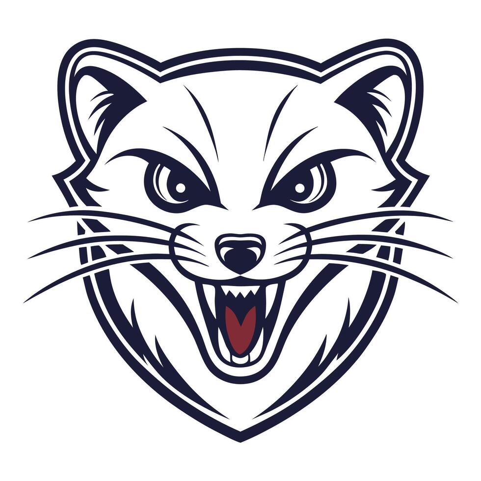 the head of a ferret is shown in a logo vector