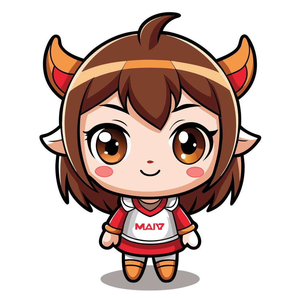 cartoon character with horns and horns vector