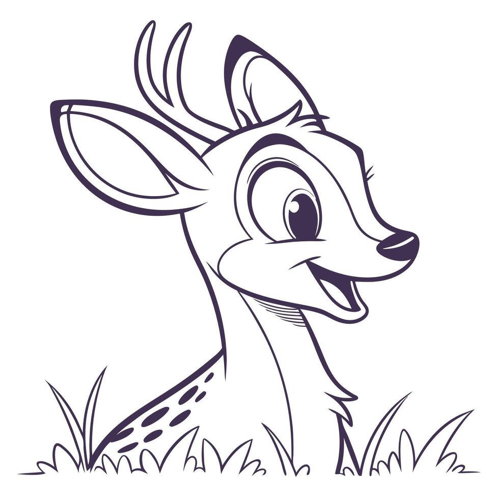 a cartoon deer is sitting in the grass vector
