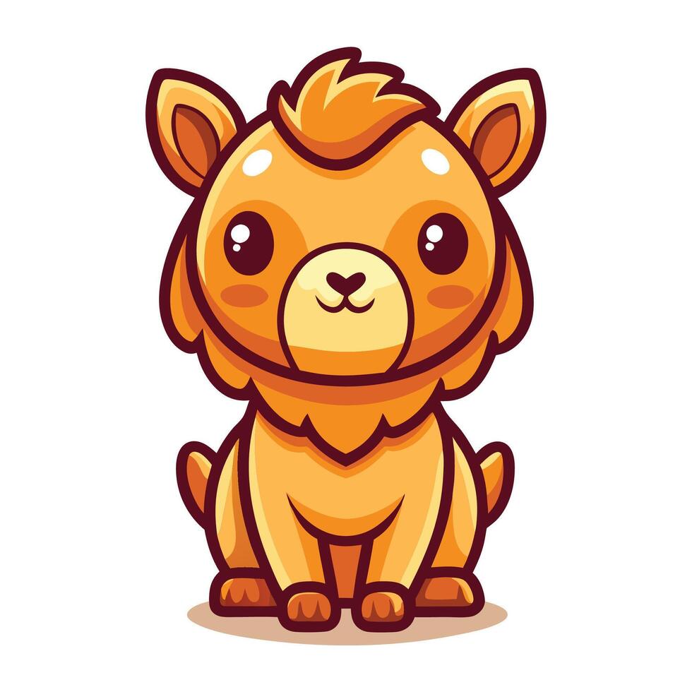 cute llama cartoon character ,illustration vector