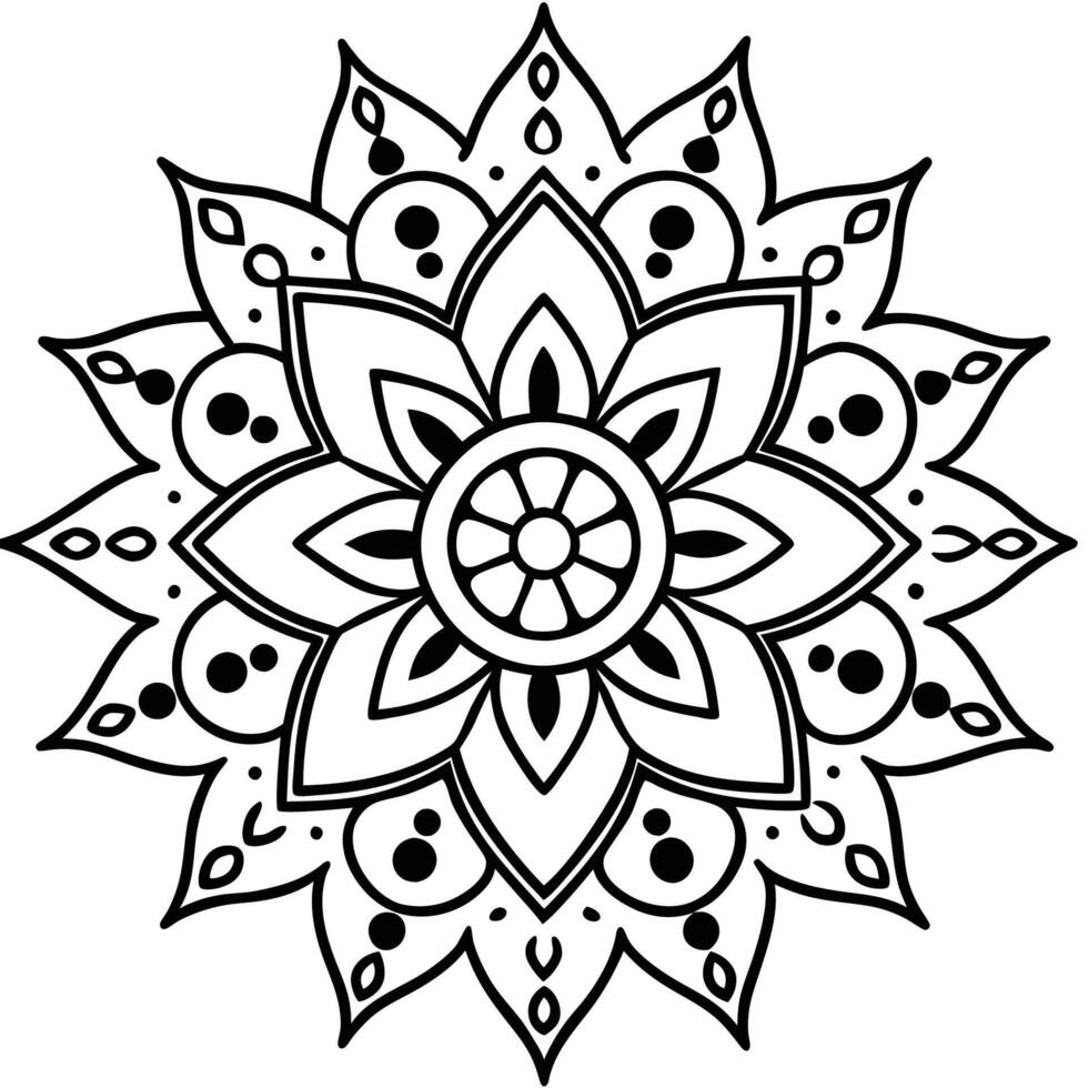 a black and white mandala , design white background vector