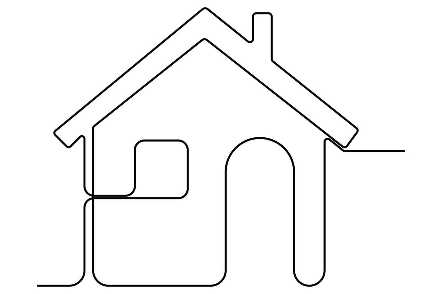 Continuous single line drawing Line art of House concept illustration vector