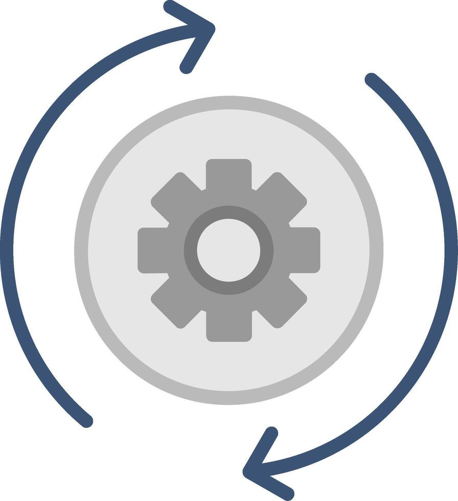 A gear wheel is shown in a circle with arrows pointing to it vector