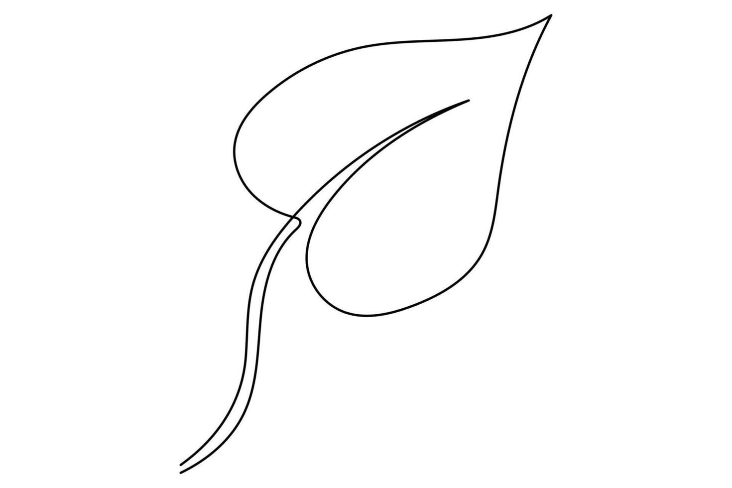 Continuous one line drawing Leaf symbol concept art illustration vector