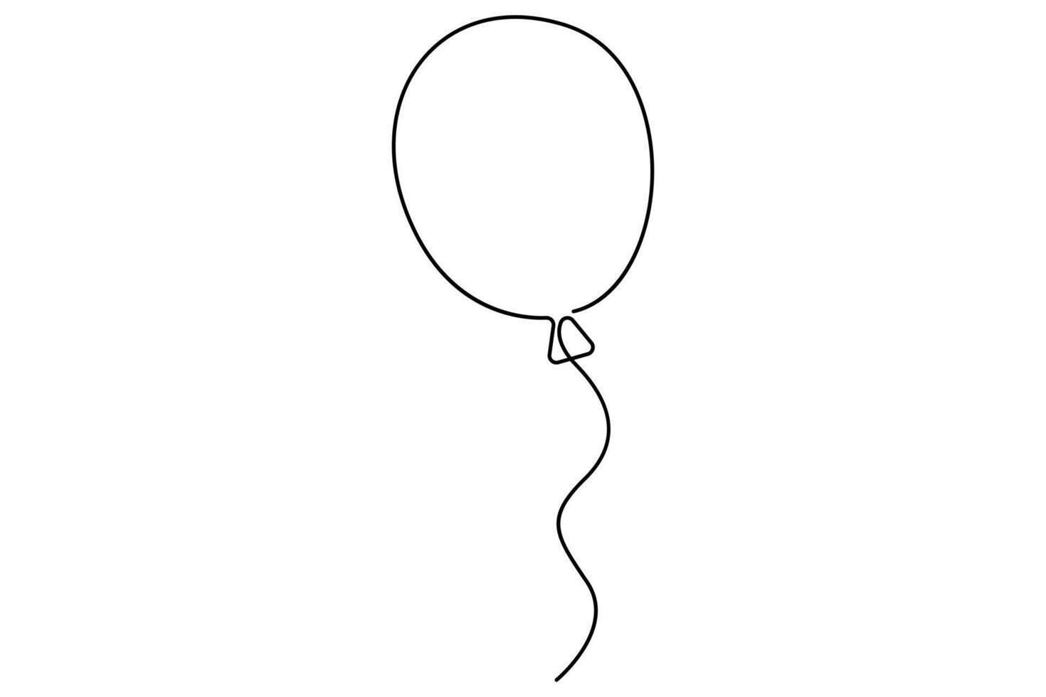 Continuous line drawing of a floating balloon artistic outline for modern and stylish graphics vector
