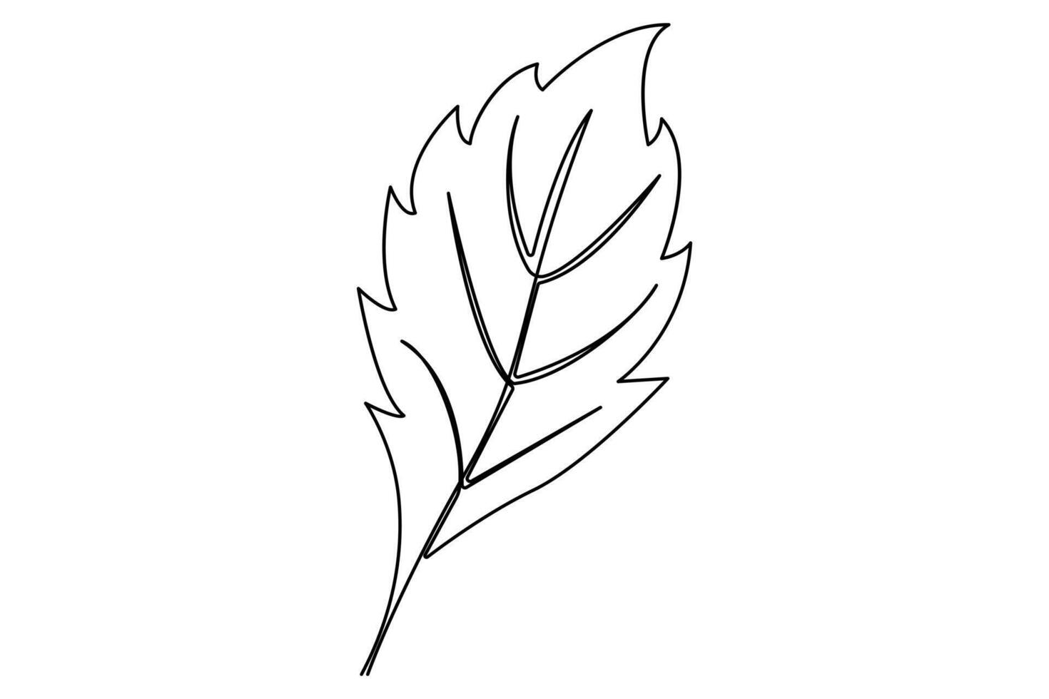 Continuous one line drawing of Leaf concept isolated art illustration vector