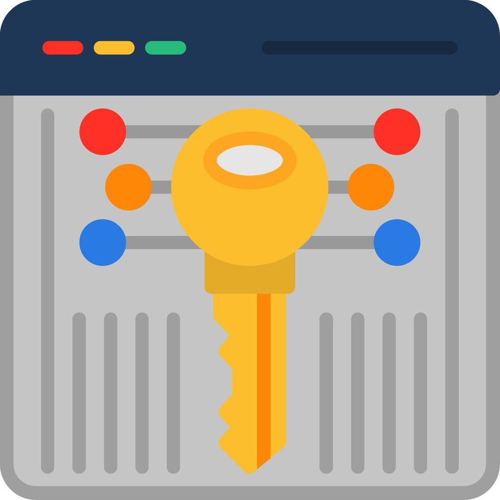 A key is sitting on top of a computer vector