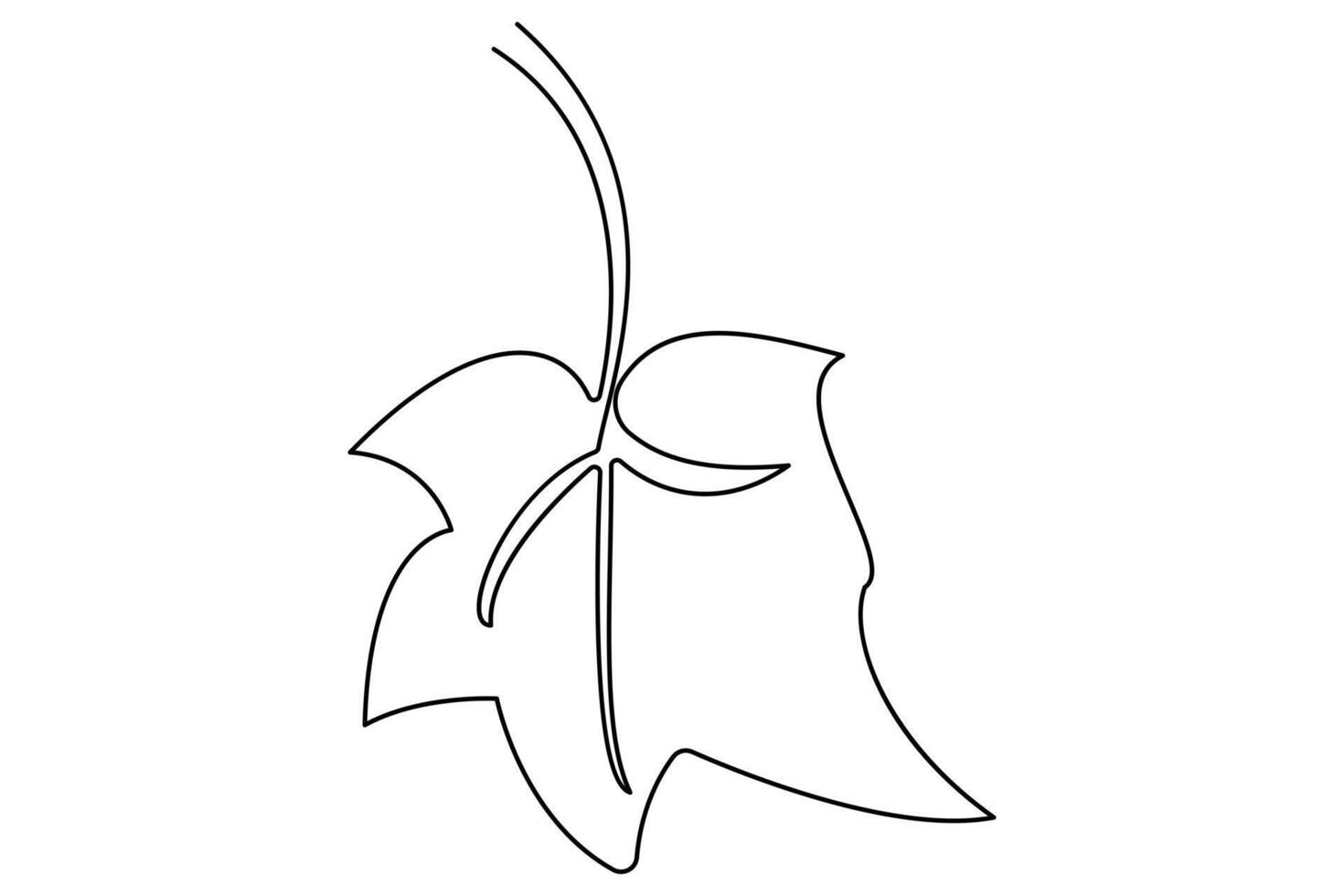 Leaf symbol single line drawing minimalism design outline art illustration vector