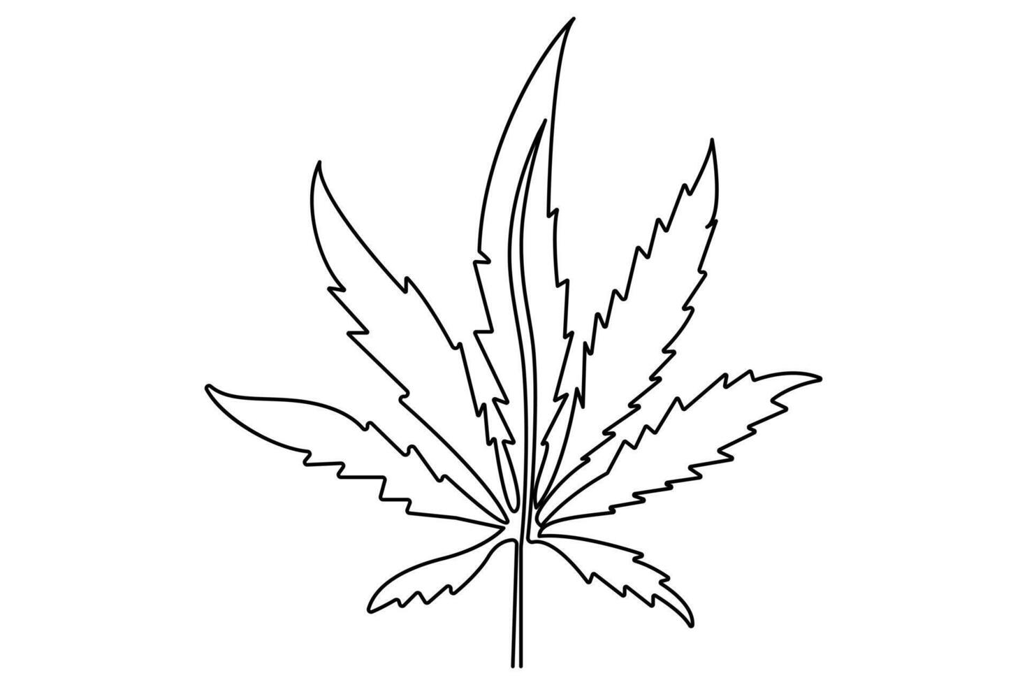 Single line art Leaf symbol continuous drawing of outline art illustration vector