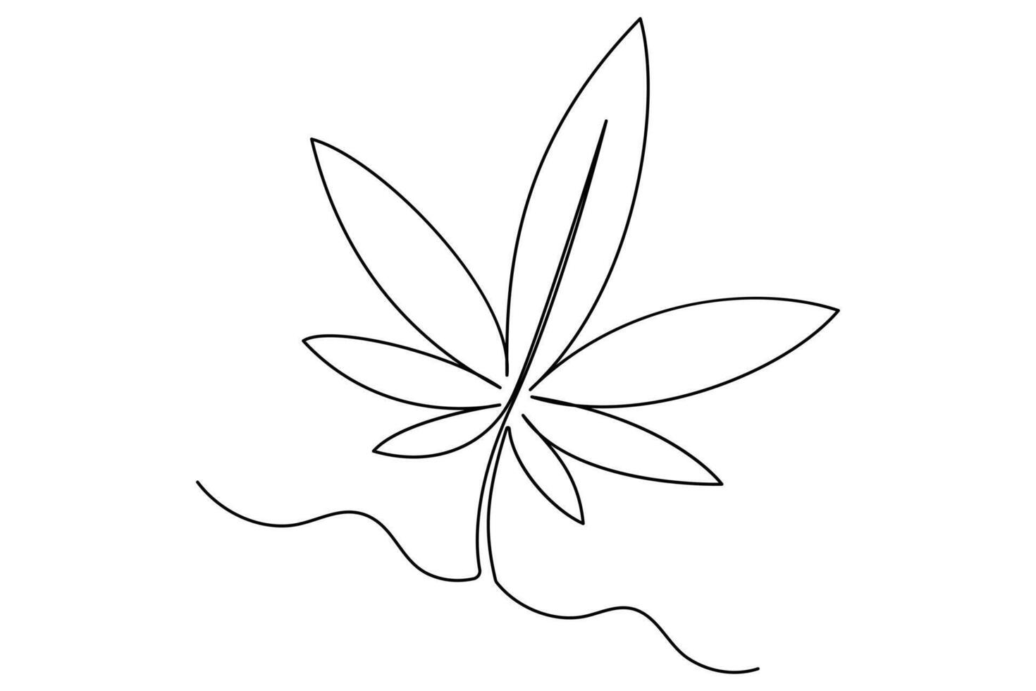 Continuous one line art drawing Leaf symbol concept art illustration vector