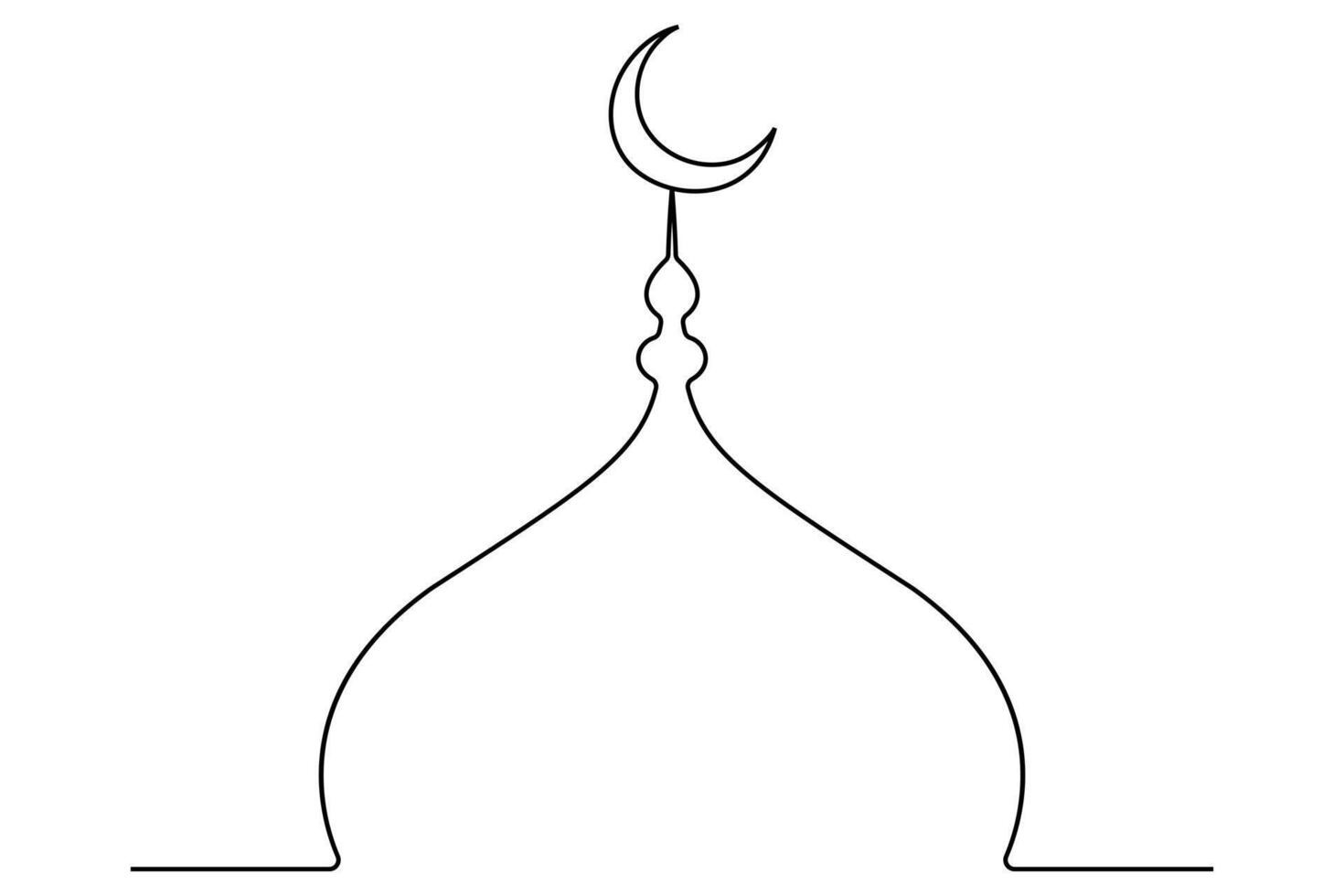 Continuous one line drawing of mosque ramadan illustration vector