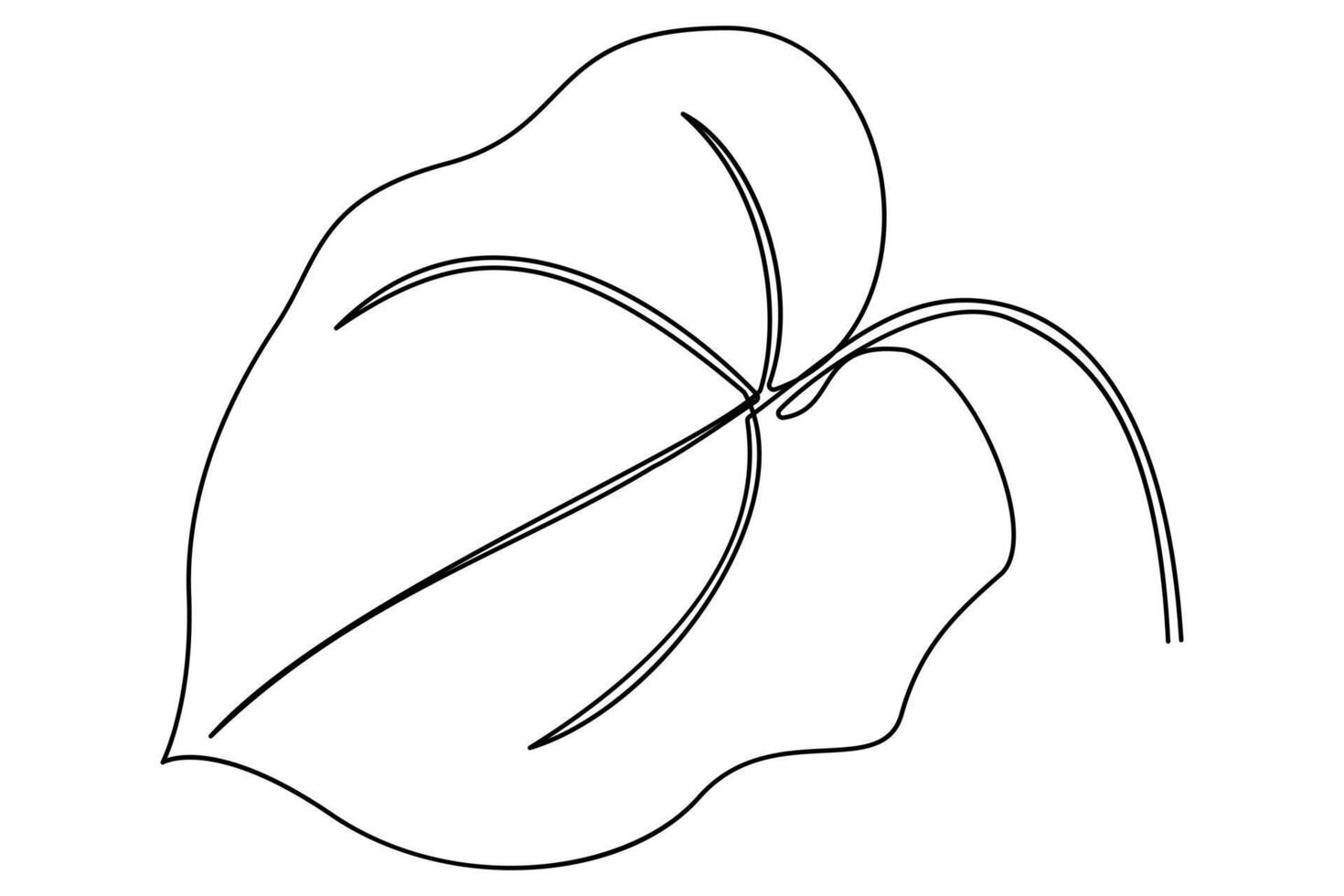 Continuous Leaf one line hand draw sketch and outline art illustration of minimalist vector