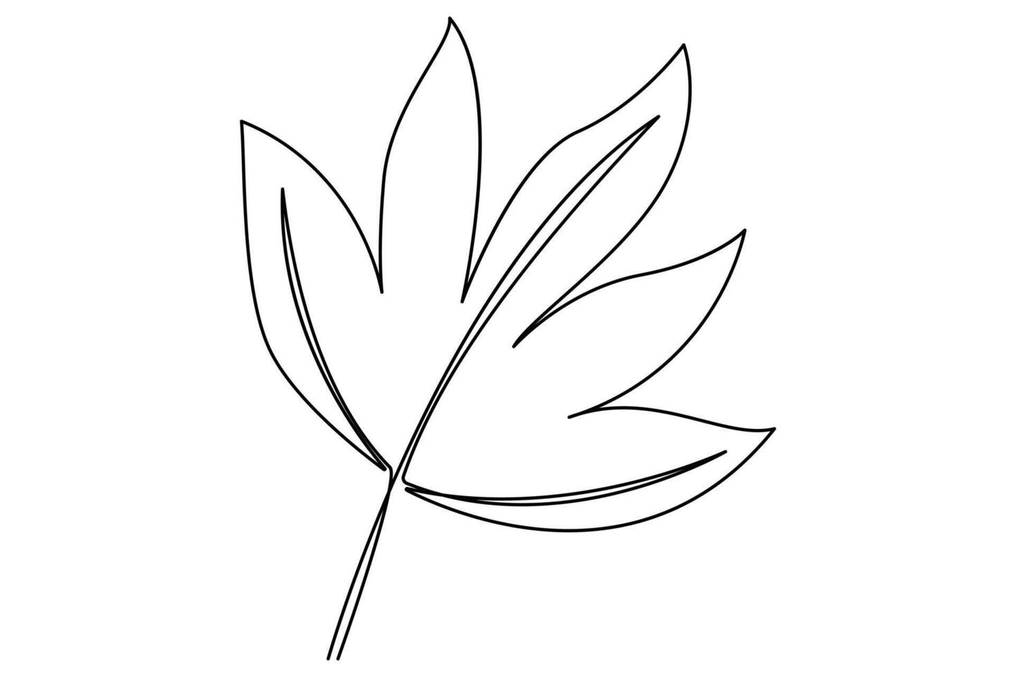 Continuous one line drawing of Leaf art illustration vector