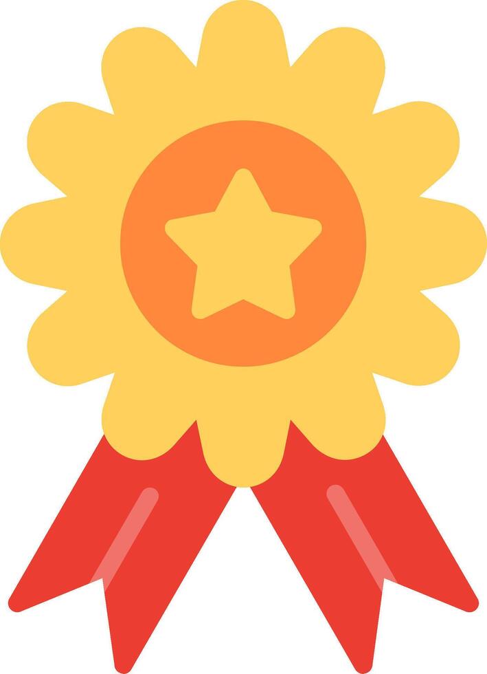A yellow star with a red ribbon around it vector
