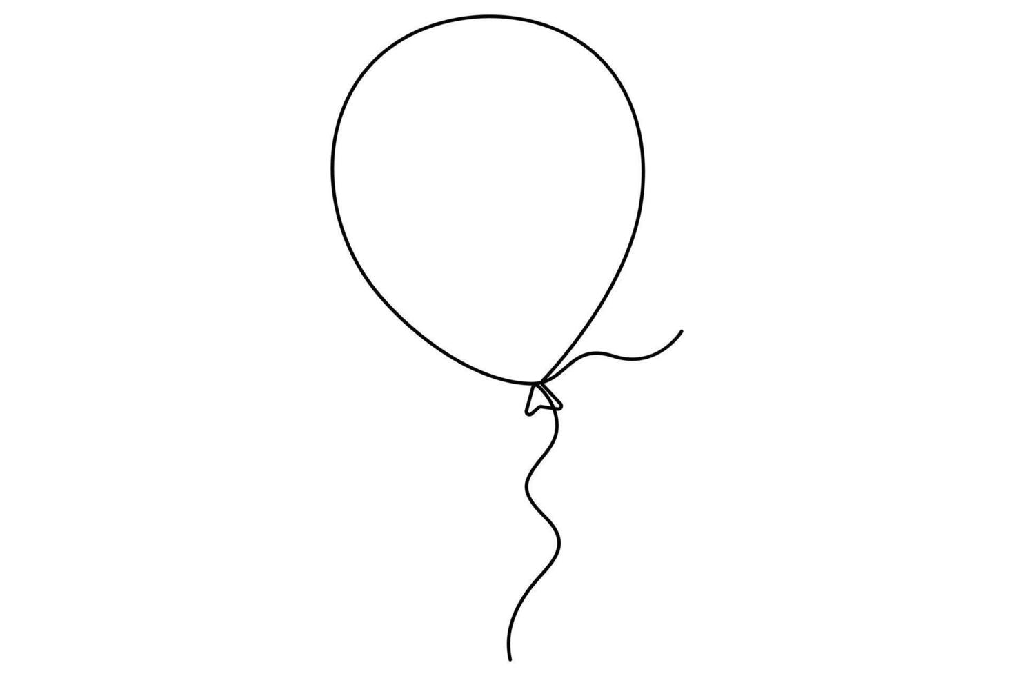 Balloon symbol continuous one single line drawing of balloon art illustration vector