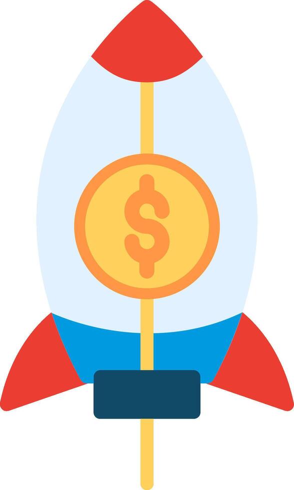 A rocket with a dollar sign on it vector