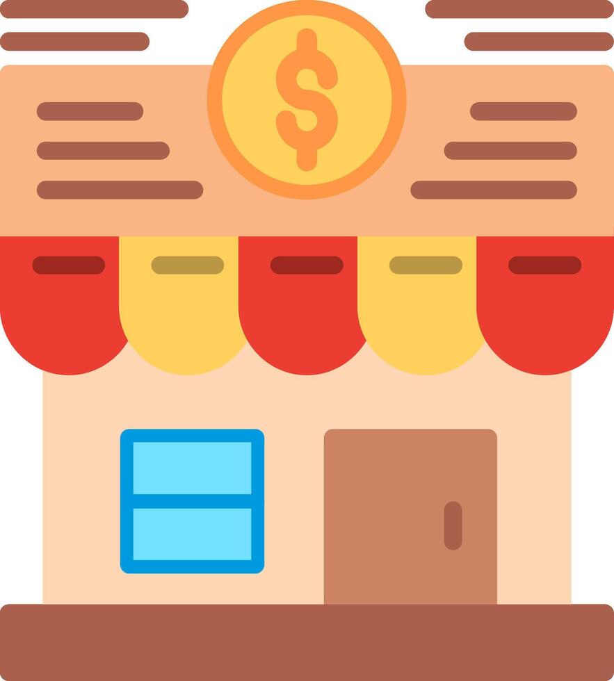 A small business with a dollar sign on the front vector