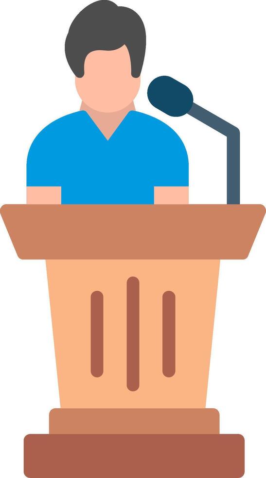 Speaker at podium illustration vector