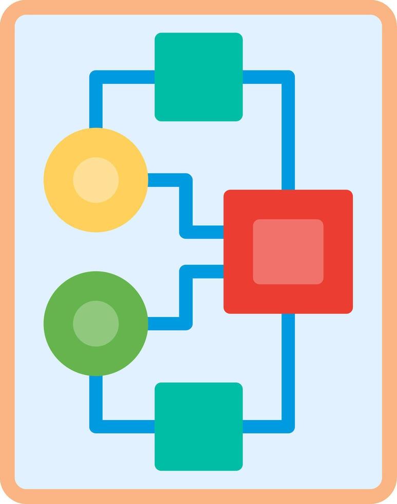 A flat icon of a diagram with two different colored squares vector
