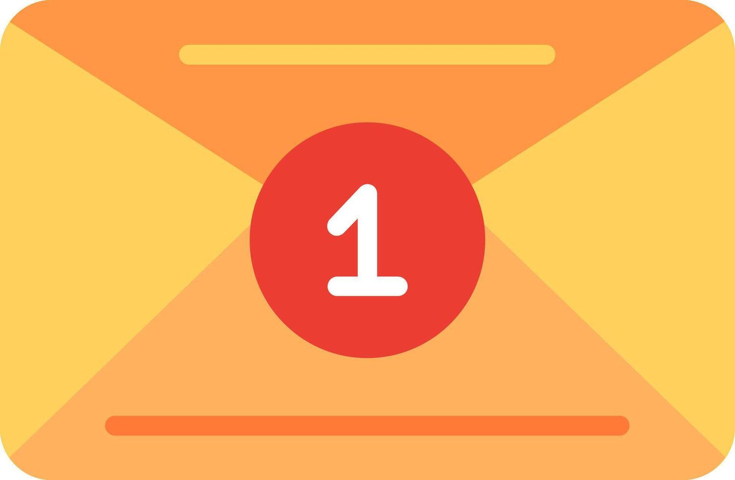 An orange envelope with the number one on it vector