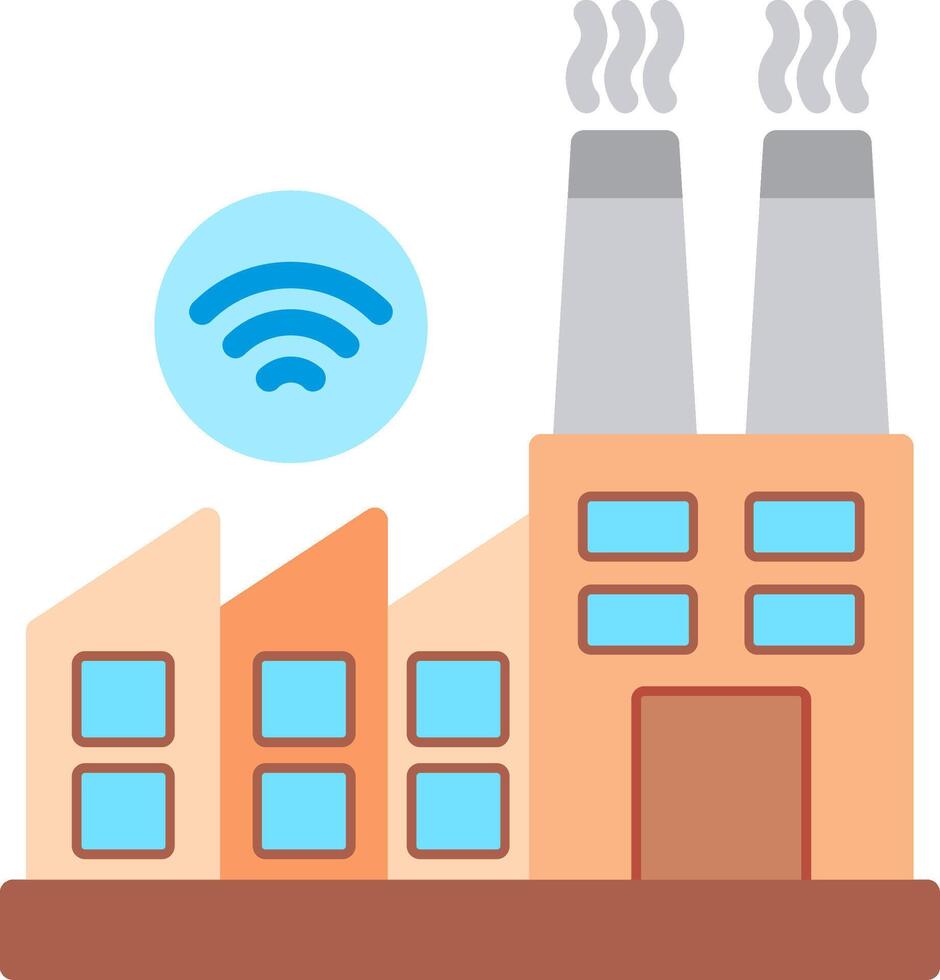 Industrial factory with wifi icon vector