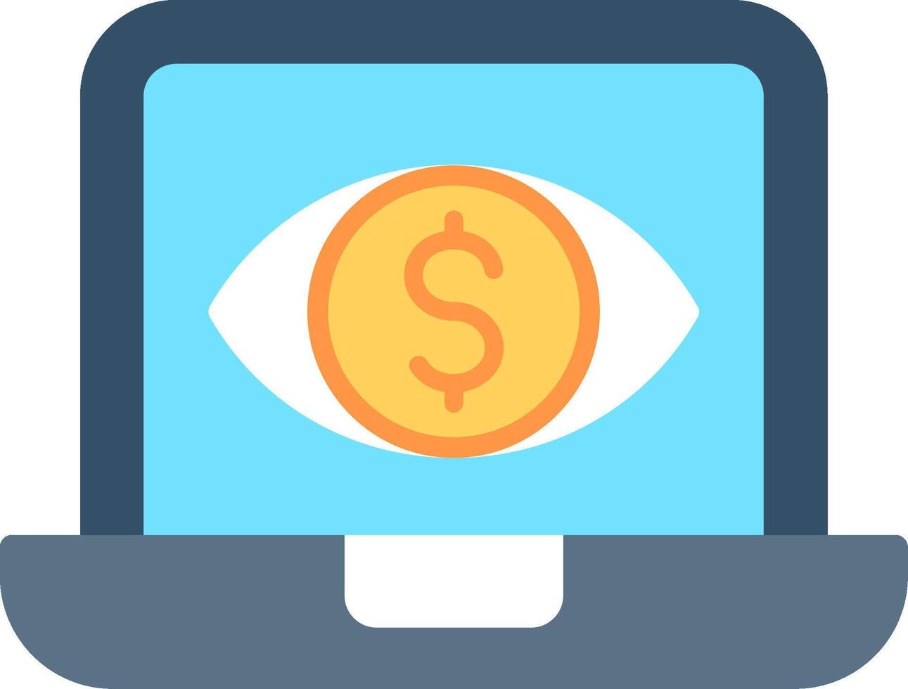 A laptop with a dollar sign on it vector