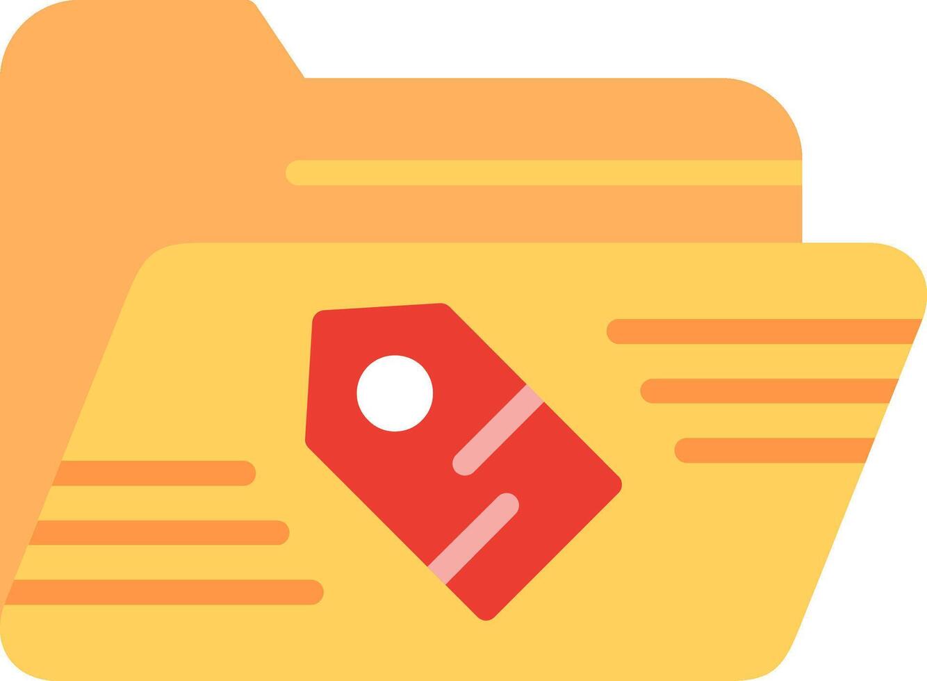 File folder icon with a red tag vector