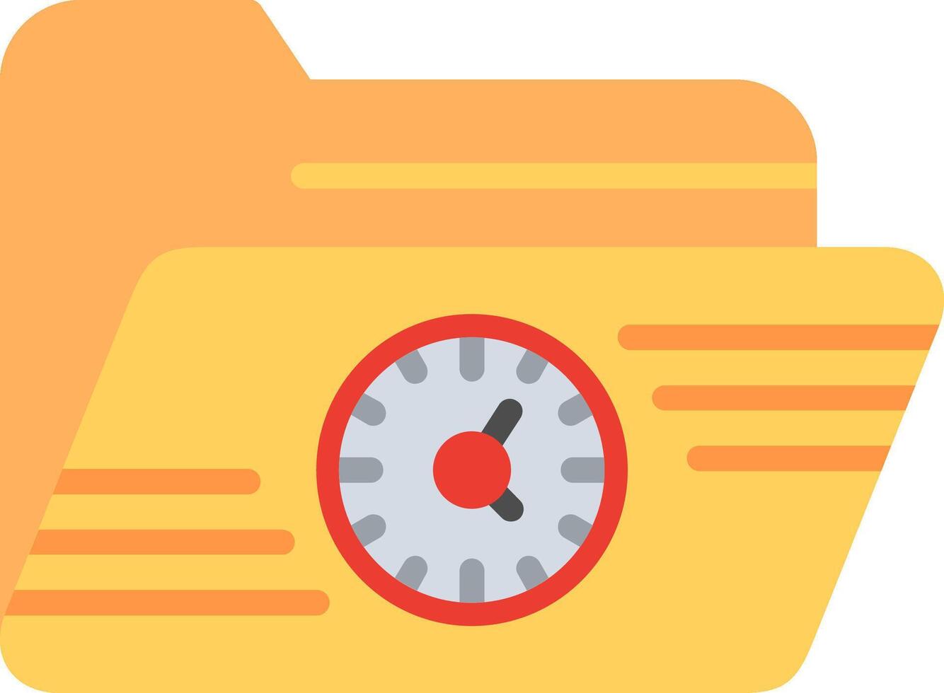A folder with a clock on it vector