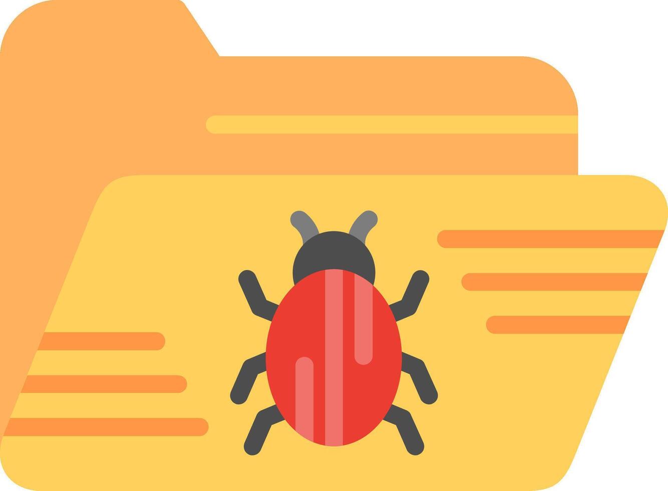 A red bug is sitting on top of a folder vector