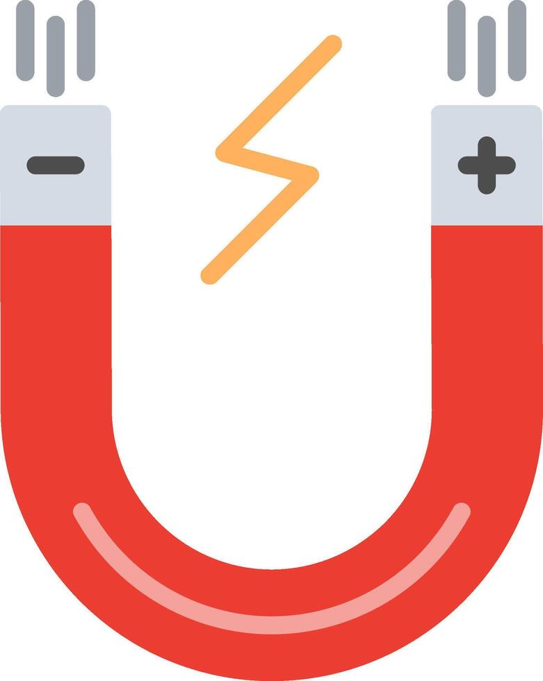 Magnet icon with a magnet and a lightning bolt vector