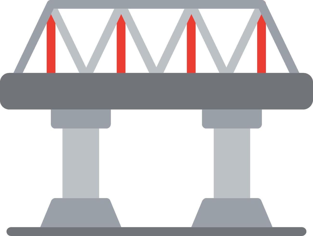 A bridge with red lines on it vector