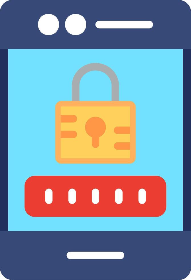 A phone with a padlock on it vector