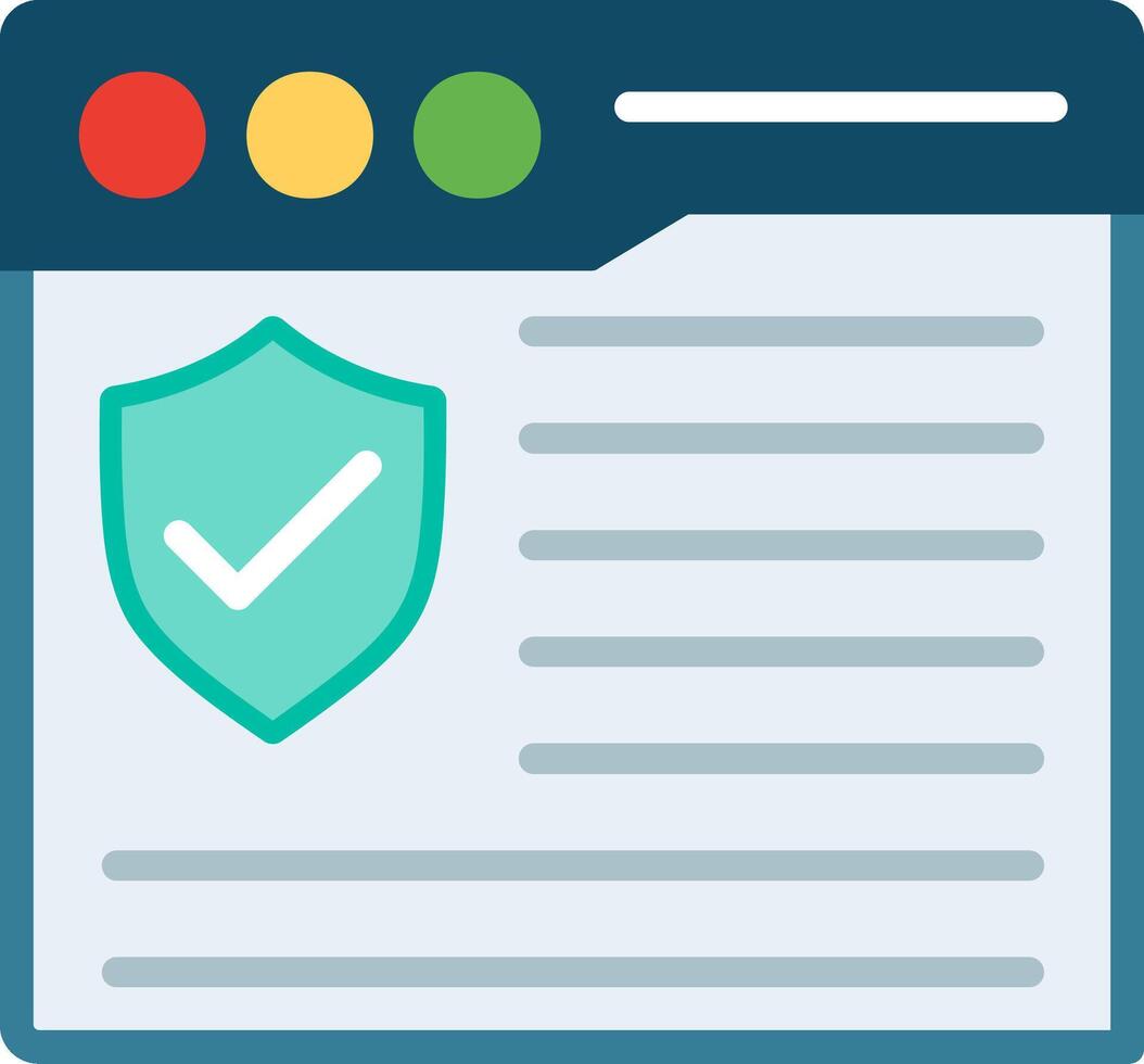 A shield icon with a check mark on a page vector