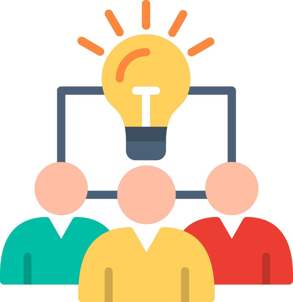 People with an idea light bulb over their heads vector