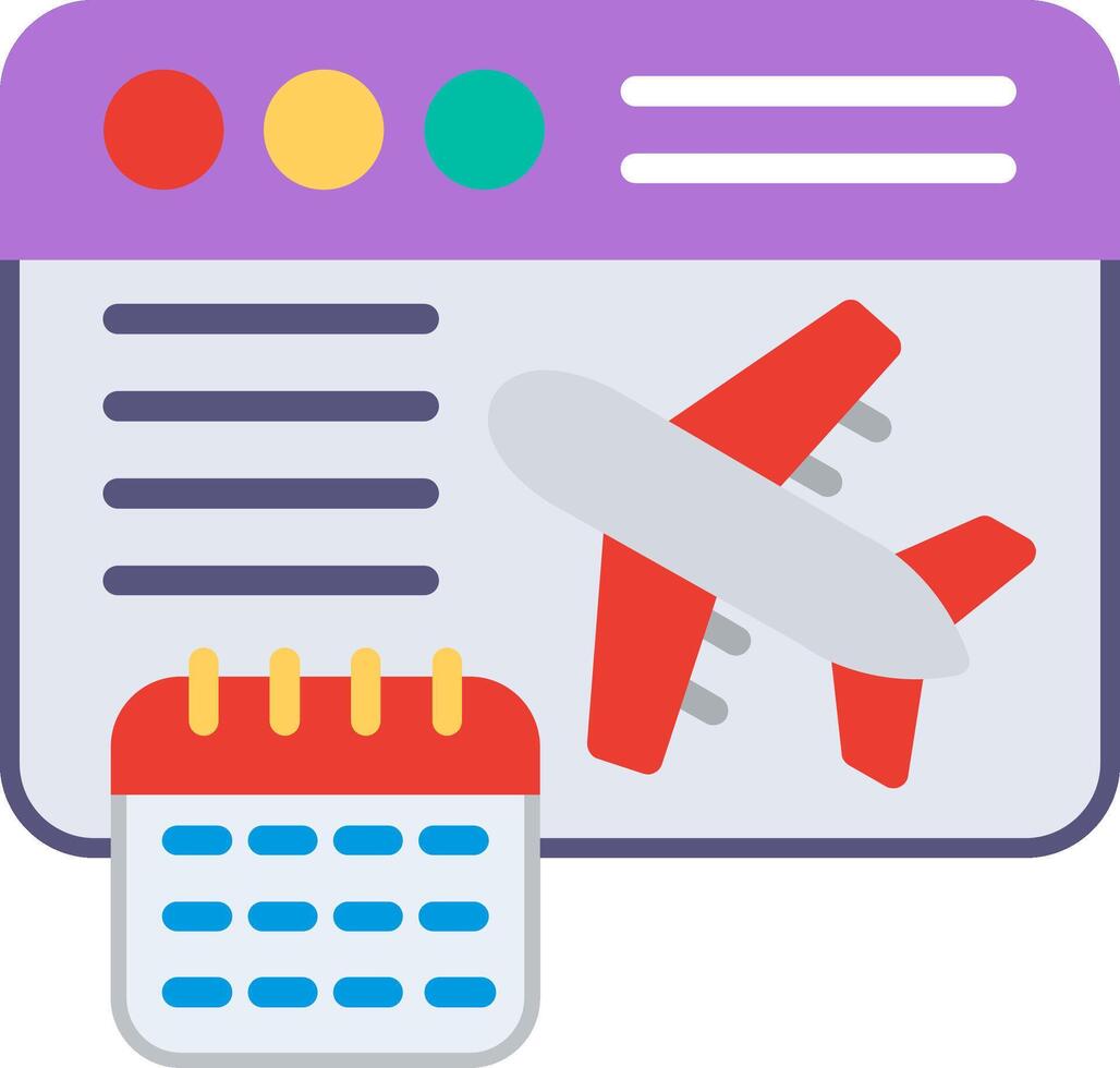Airline booking calendar icon vector