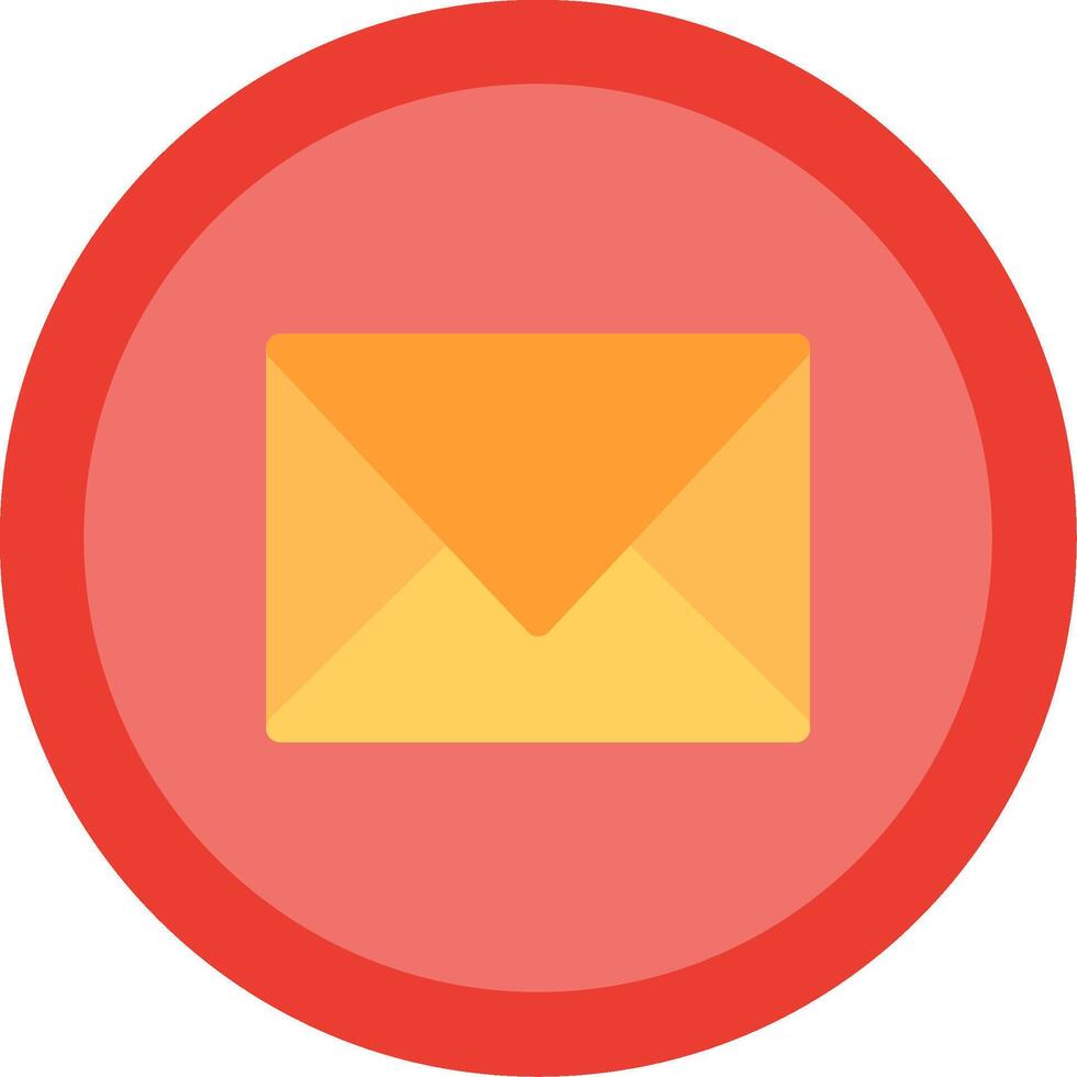 Email icon in a red circle vector