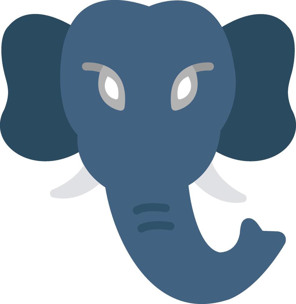 An elephant head with a big nose and long ears vector